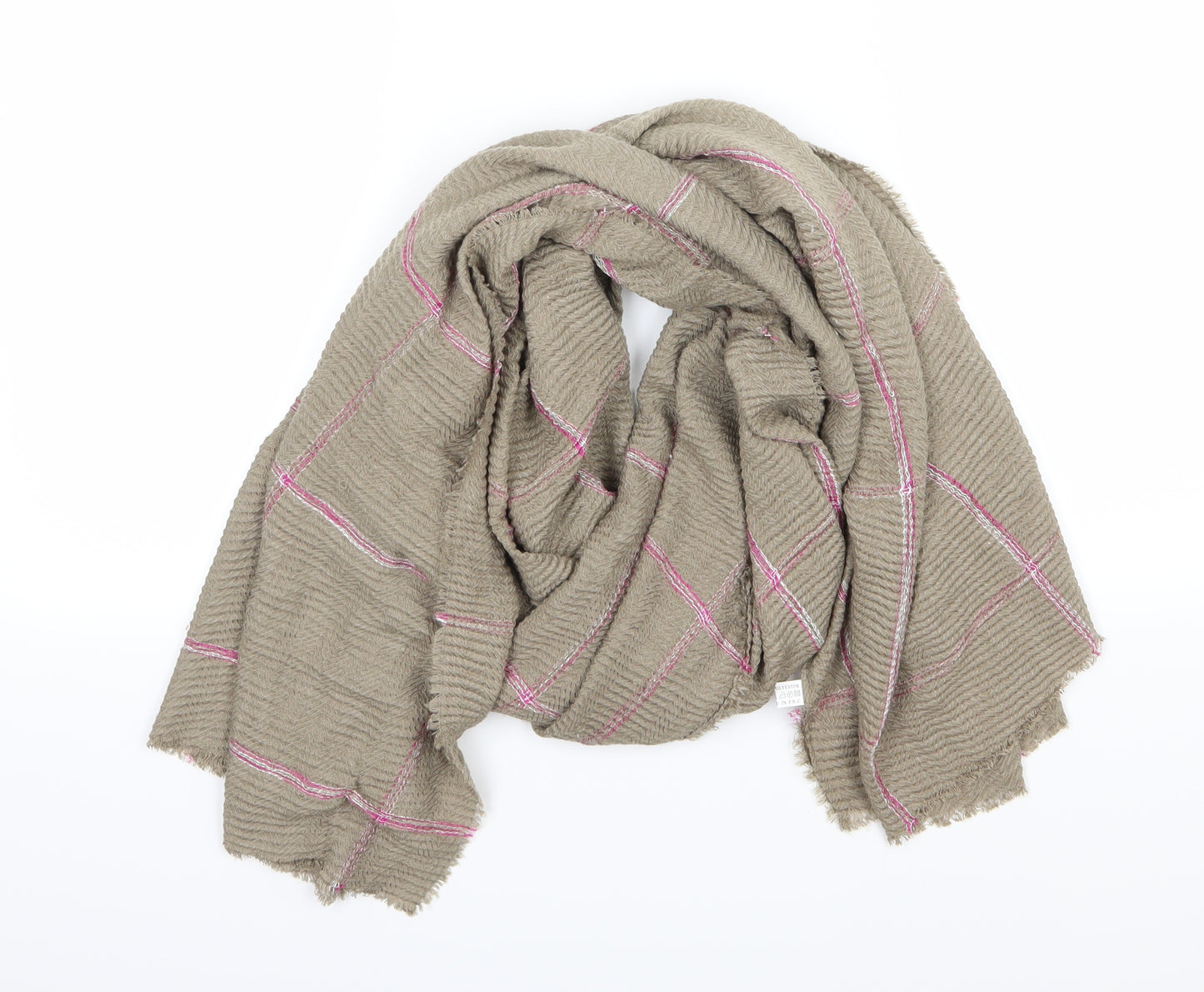 Preworn Womens Brown Striped Knit Scarf