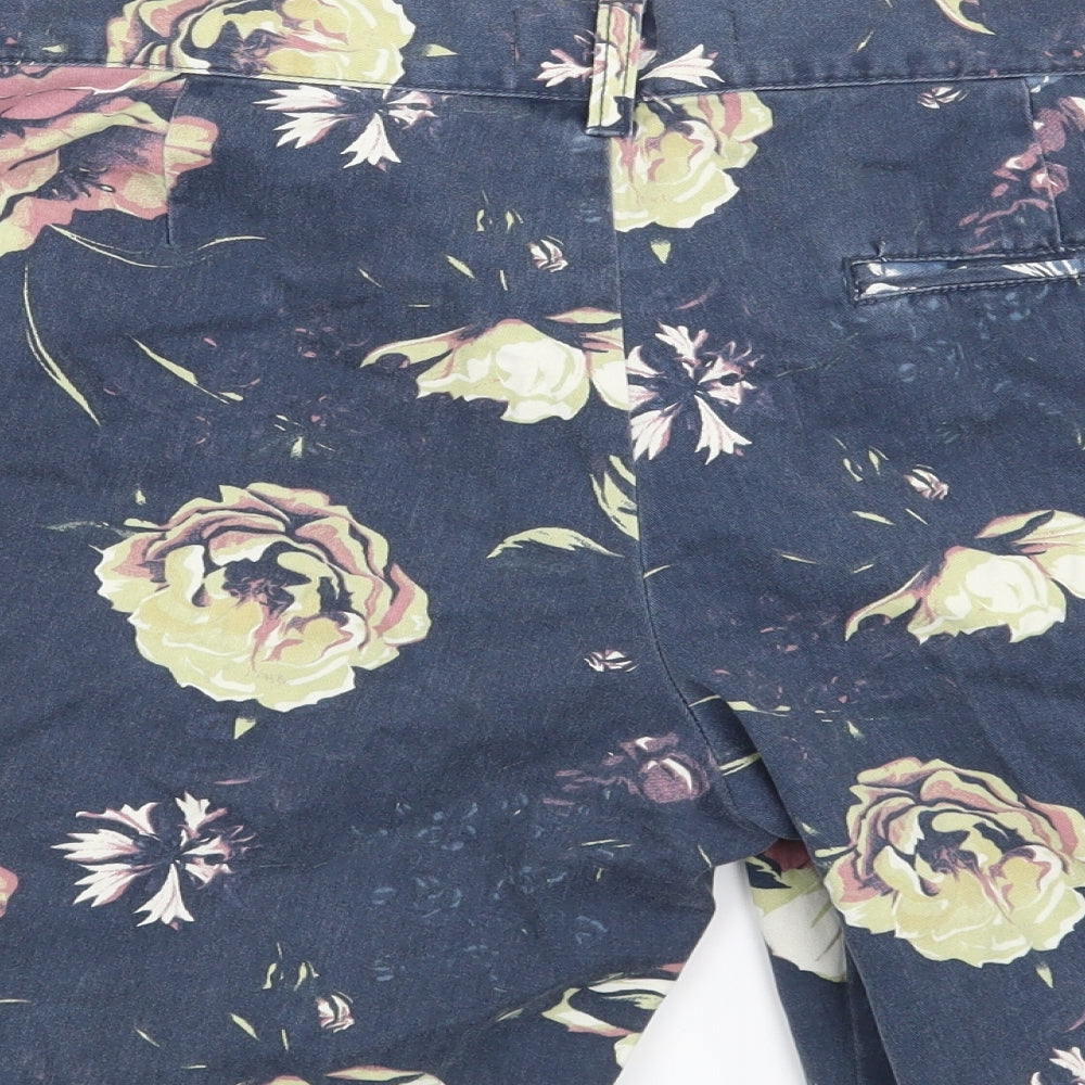 Primark Mens Blue Floral Chino Shorts Size 34