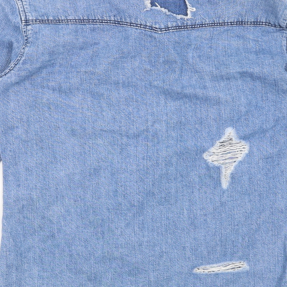 Topshop Womens Blue Basic Button-Up Size 6