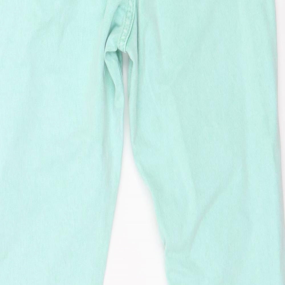 Topshop Womens Green Denim Skinny Jeans Size 30 L30 in