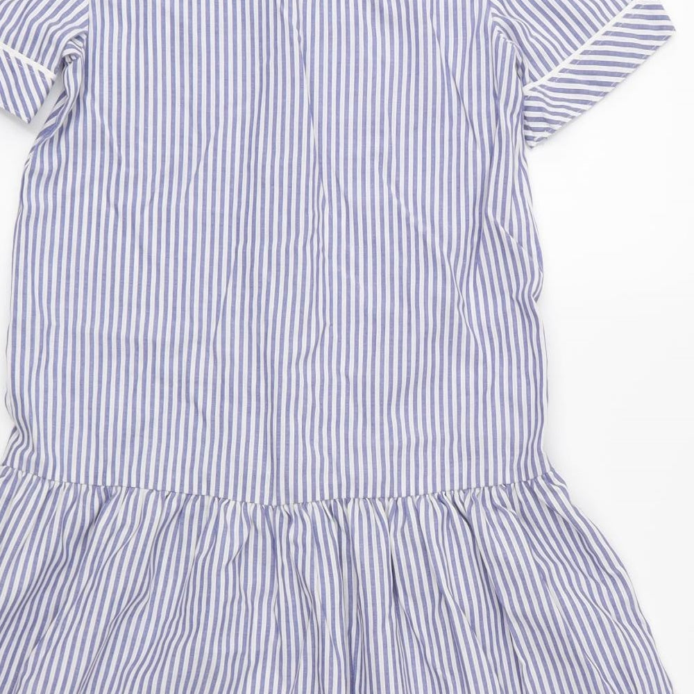 St Michael Girls Blue Striped Fit & Flare Size 10 Years