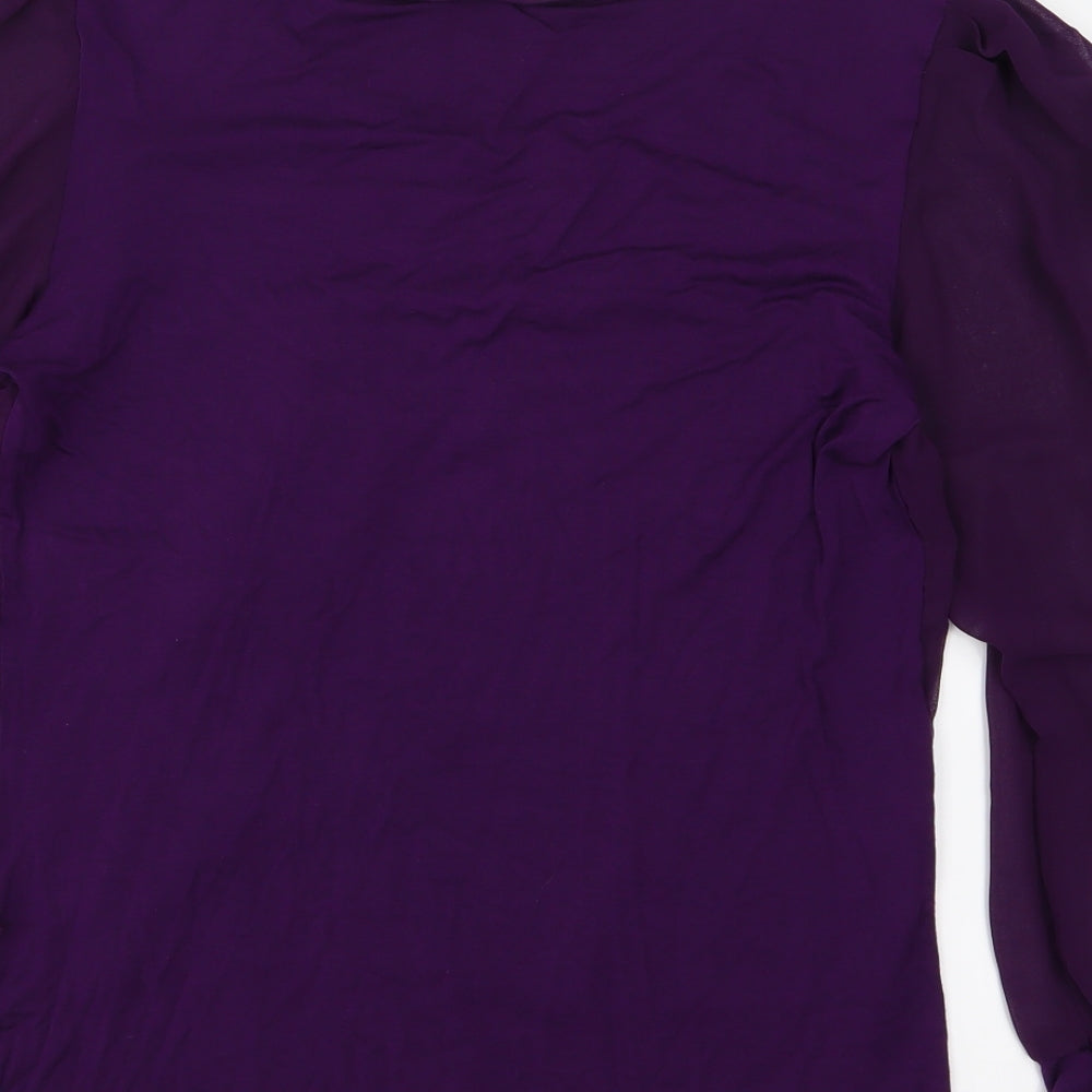 Preworn Womens Purple Basic Blouse Size L