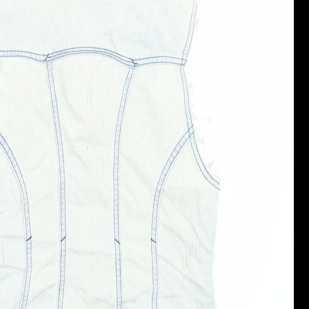 Newlook Womens Blue Jacket Waistcoat Size 10
