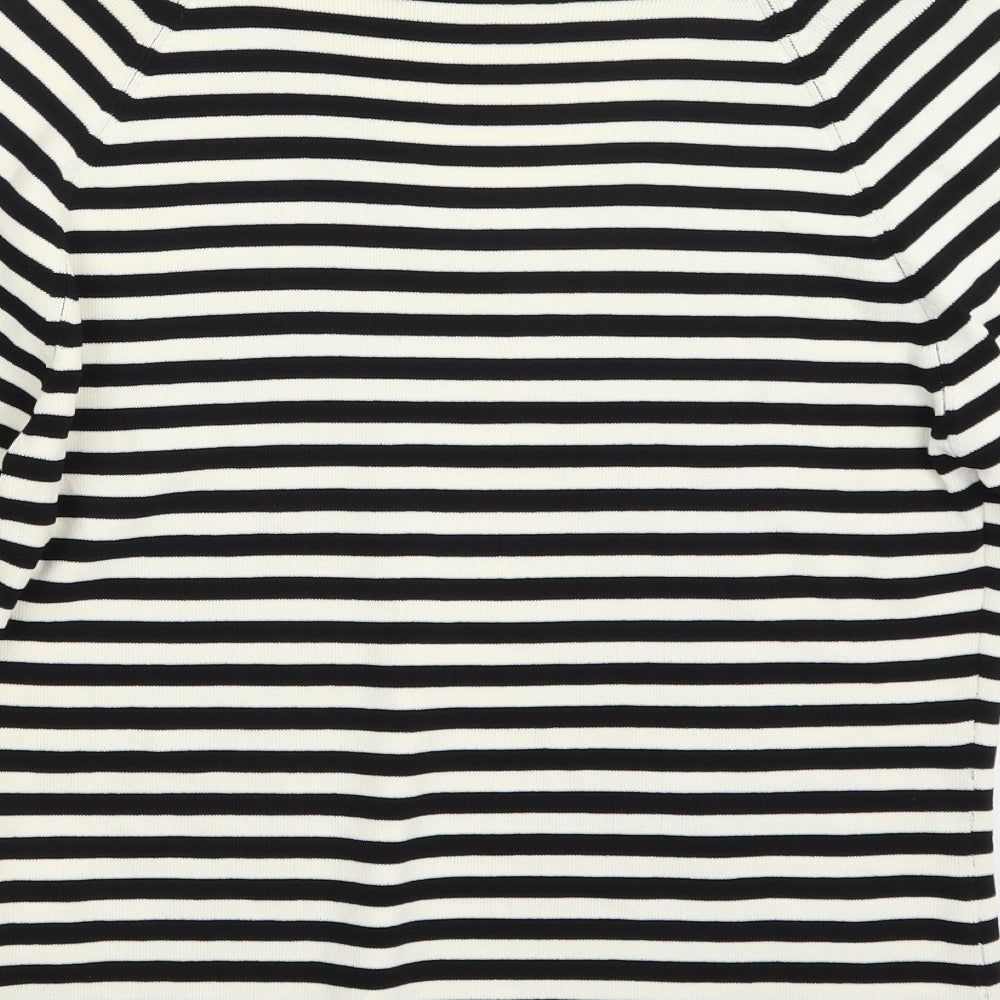 Joella Di Marco Womens White Striped Pullover Jumper Size L