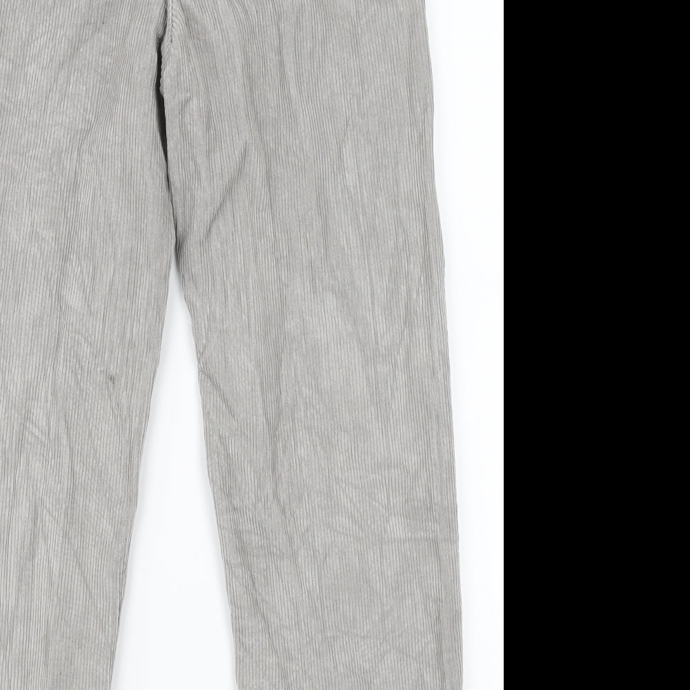 Topshop Mens Grey Corduroy Straight Jeans Size 24 L30 in