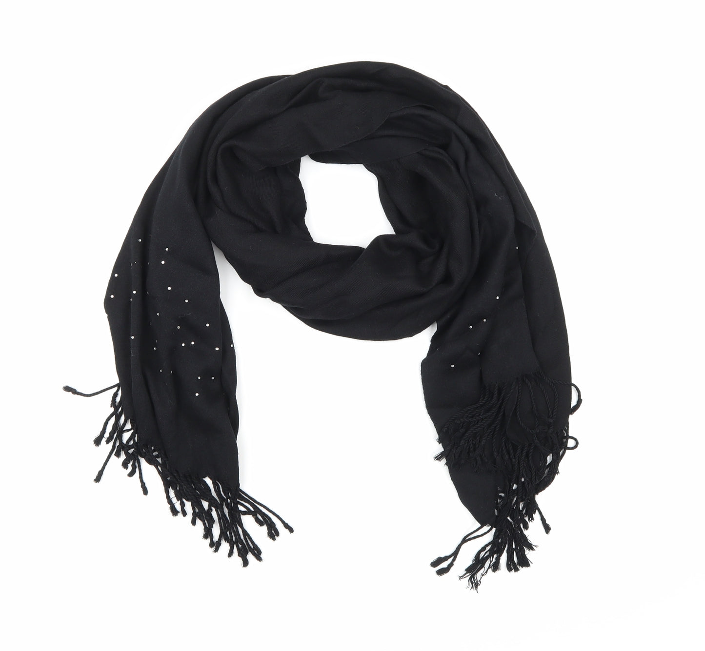 Preworn Womens Black Knit Scarf