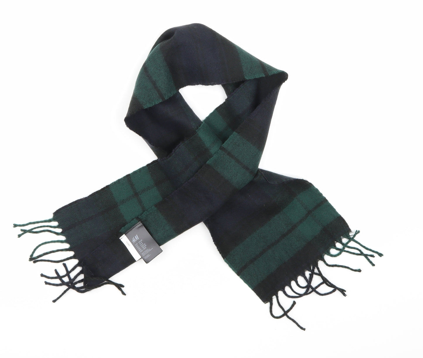 H&M Womens Blue Check Knit Scarf