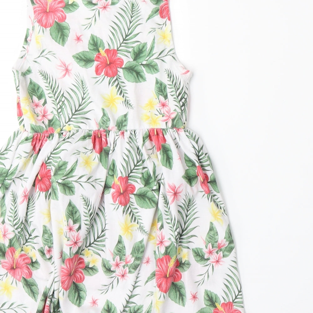 Anni Couture Girls White Floral A-Line Size 9 Years