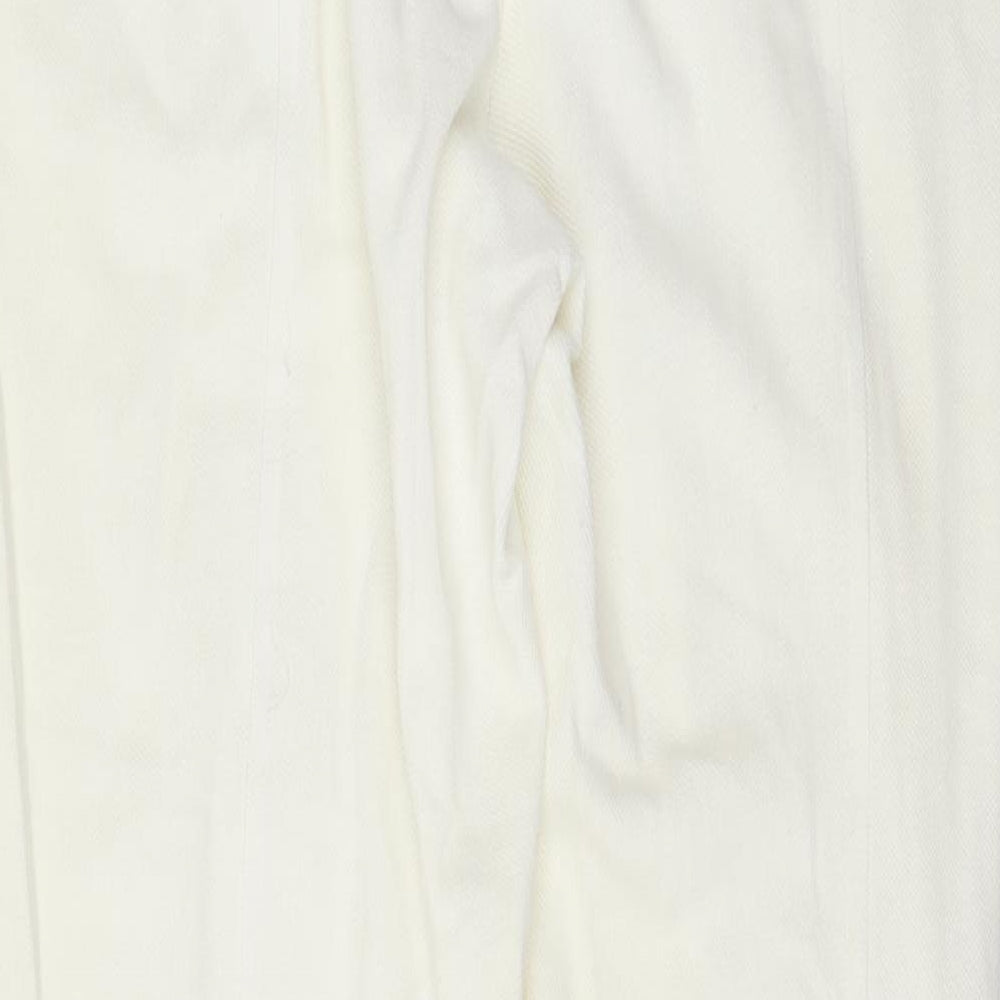STEPHANIE Womens Ivory Pedal Pusher Trousers Size L L27 in
