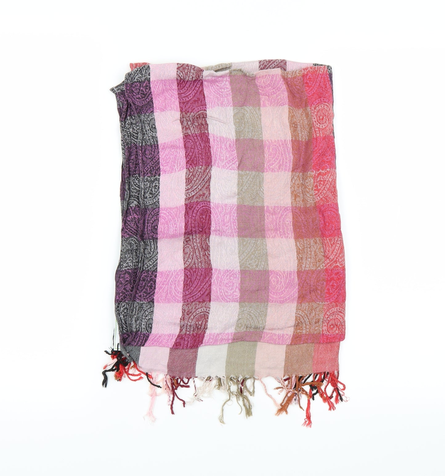 Preworn Womens Pink Check Scarf