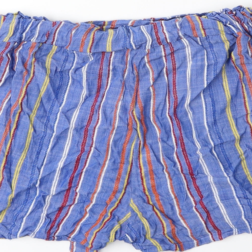 Studio Womens Blue Striped Bermuda Shorts Size L