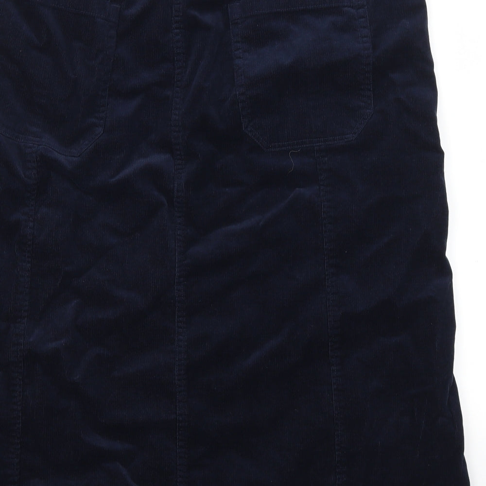 Per Una Womens Blue Corduroy A-Line Skirt Size 18