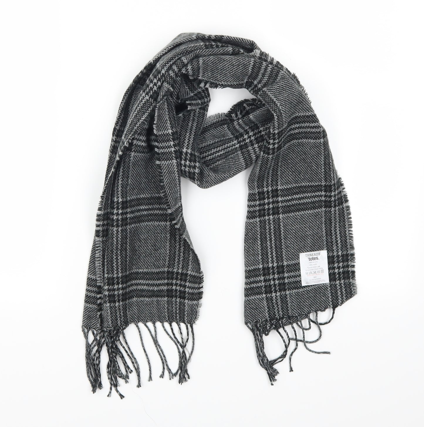 Threads Womens Grey Check Scarf