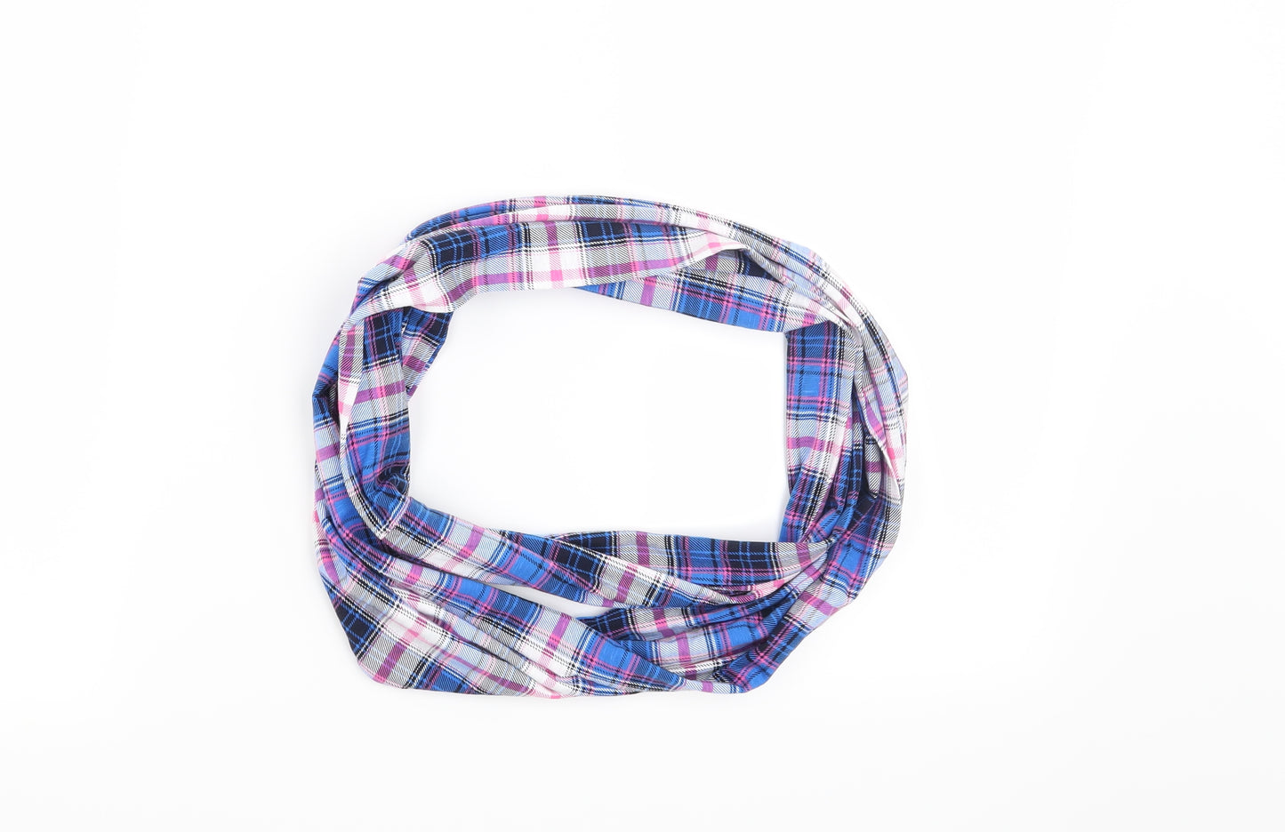Preworn Womens Blue Check Scarf