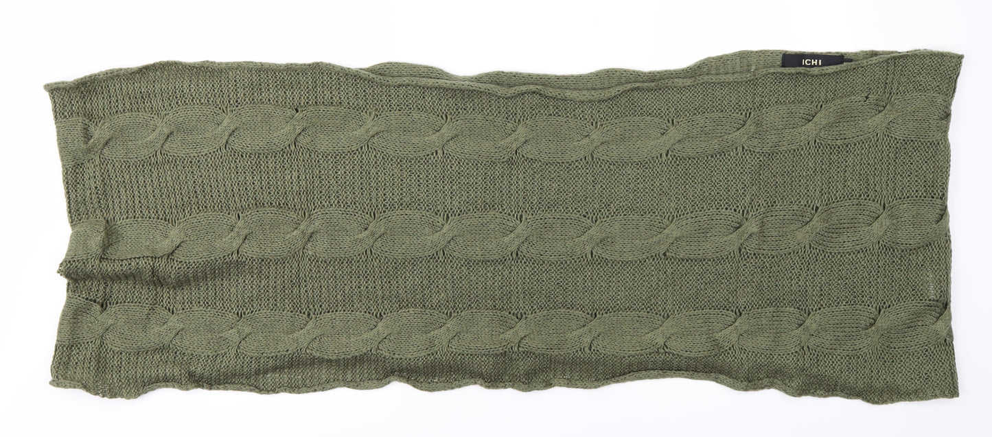 ICHI Womens Green Knit Scarf