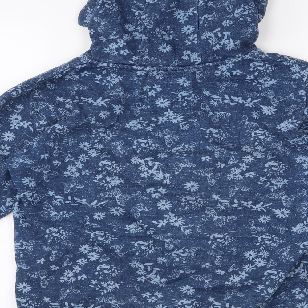 Lee Cooper Girls Blue Floral Full Zip Hoodie Size 13 Years