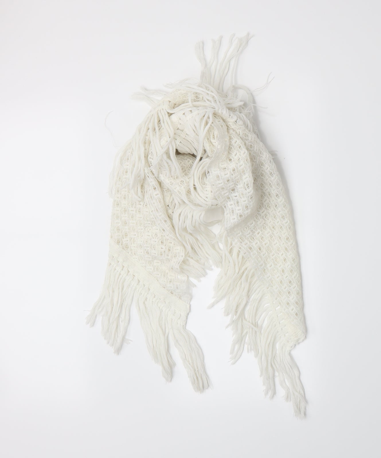Preworn Womens White Knit Scarf