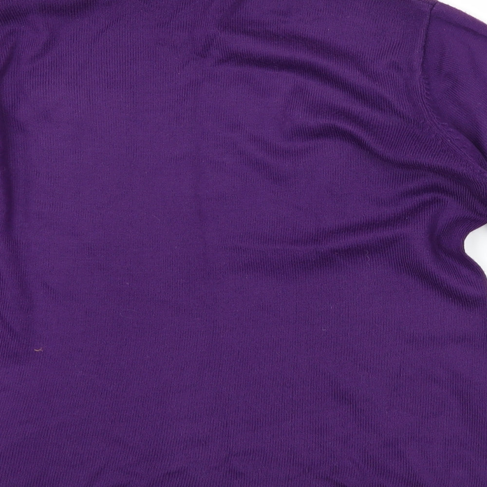bm Collection Womens Purple Floral Pullover Jumper Size S