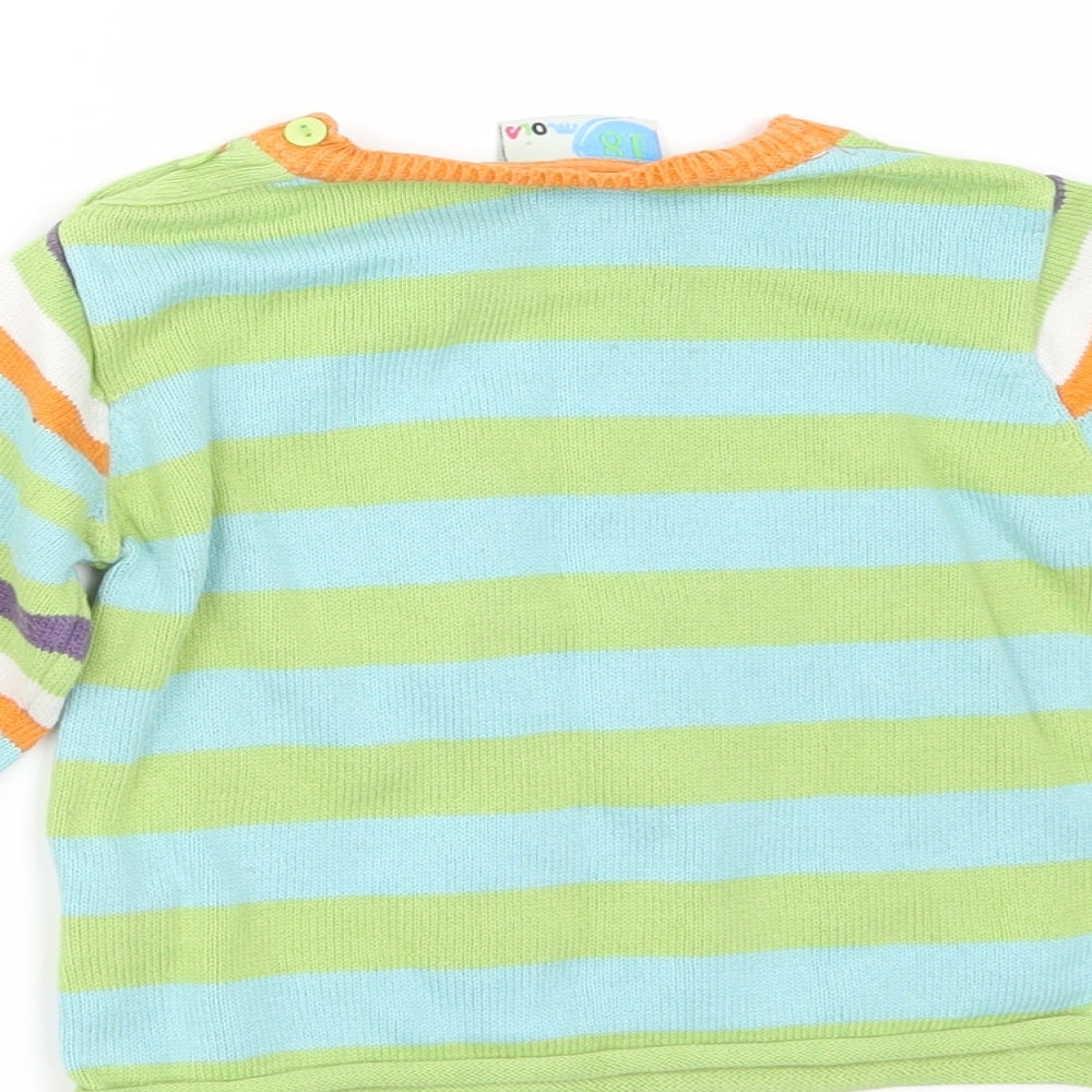 MOIS Baby Green Striped Pullover Jumper Size 18-24 Months