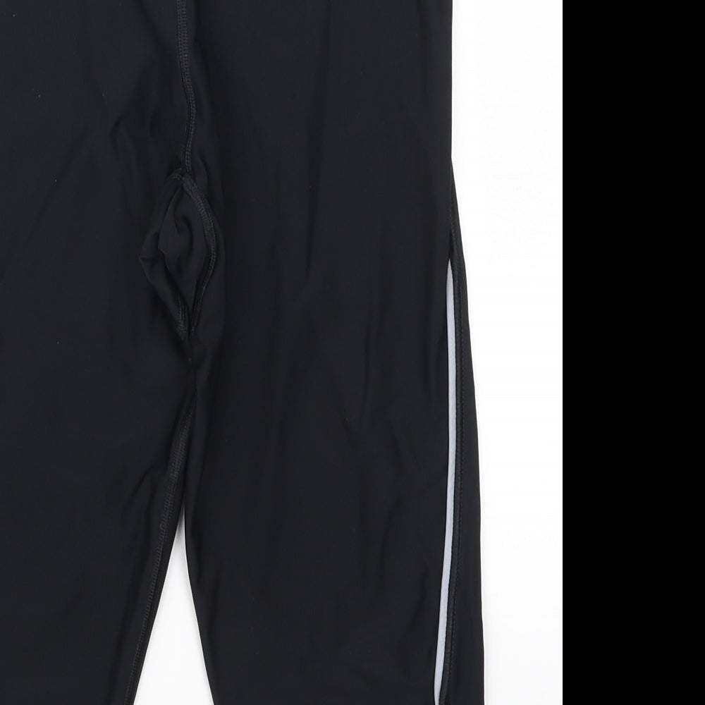 DECATHLON Womens Black Cropped Leggings Size 24 in L14 in
