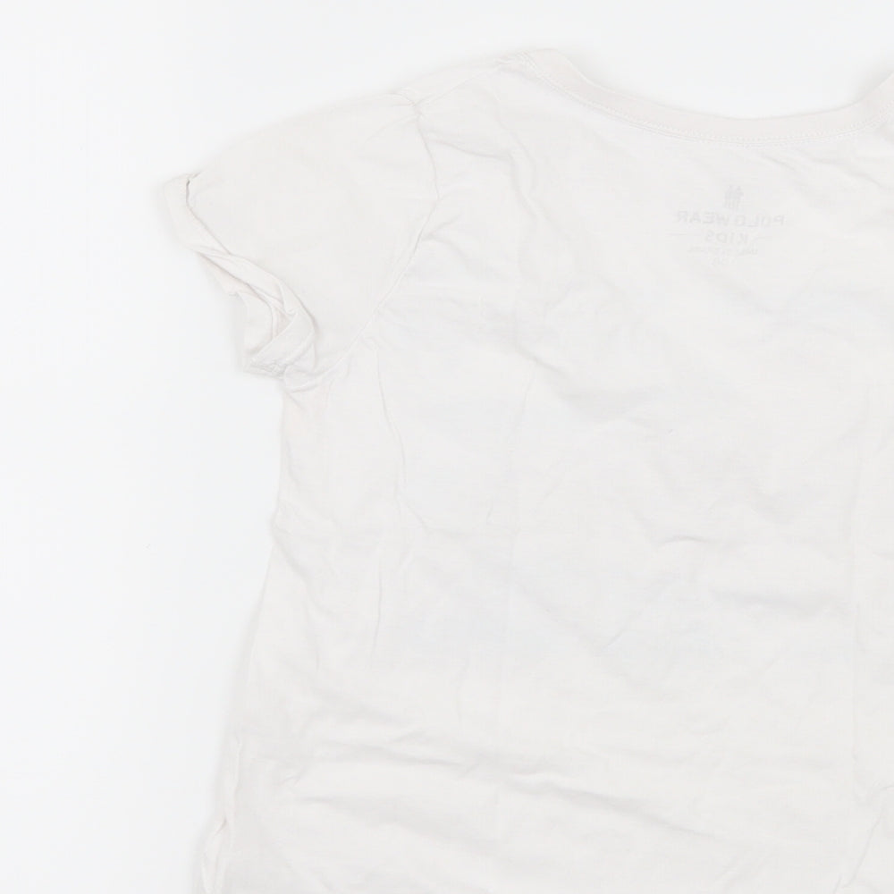 Polo Wear Girls White Jersey Basic T-Shirt Size 8 Years - Polo Wear Tees