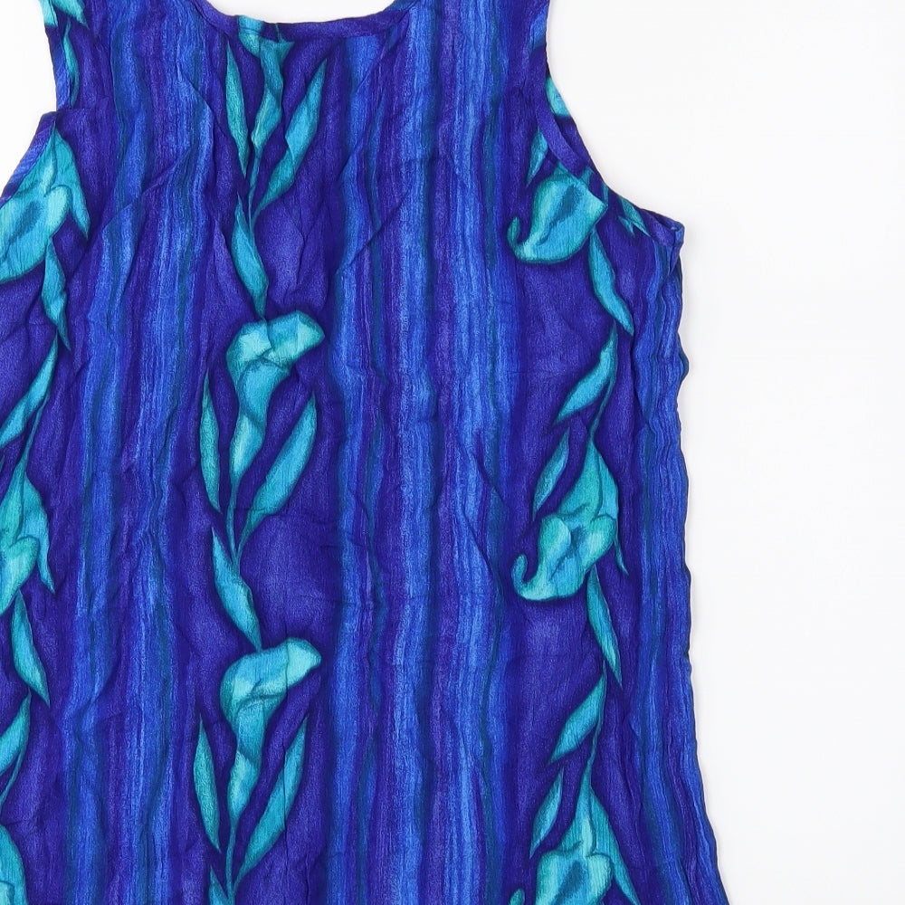 Anne Morella Womens Blue Basic Tank Size 12