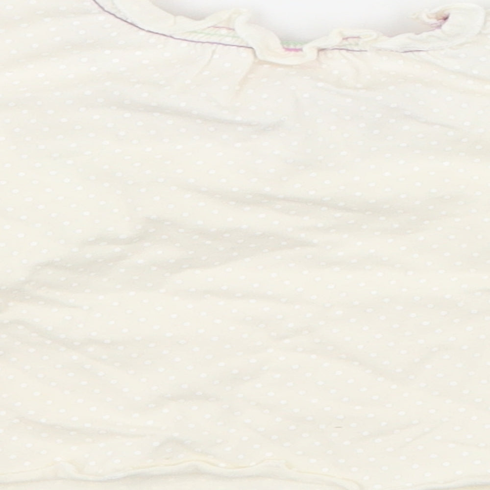 Cherokee Girls Ivory Polka Dot Basic T-Shirt Size 3-6 Months