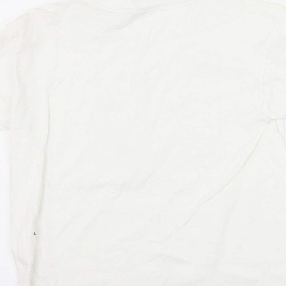 Gildan Boys White Basic T-Shirt Size M - overword
