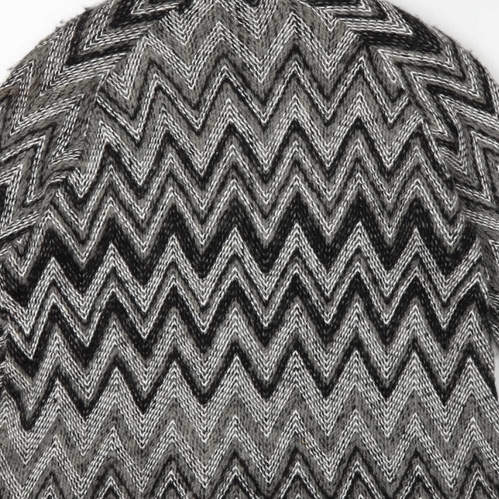 Roman Womens Grey Check Cardigan Jumper Size S