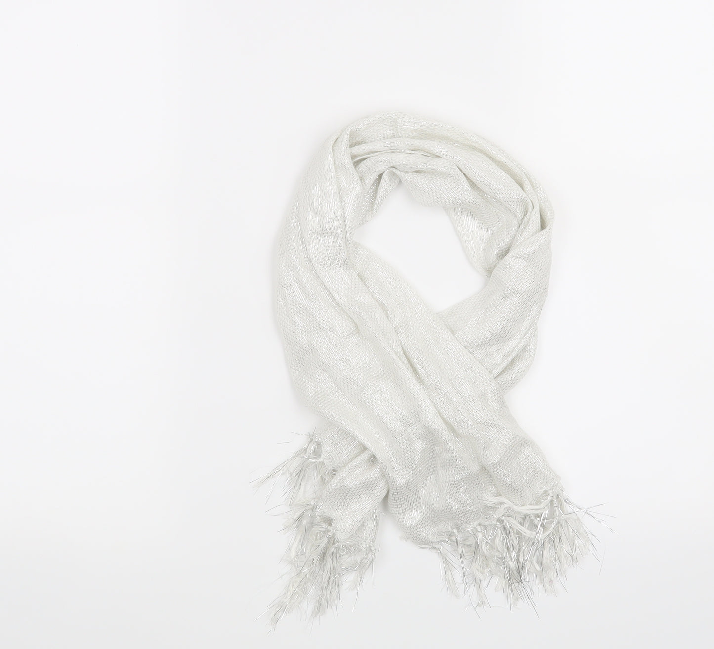 Preworn Womens Silver Scarf