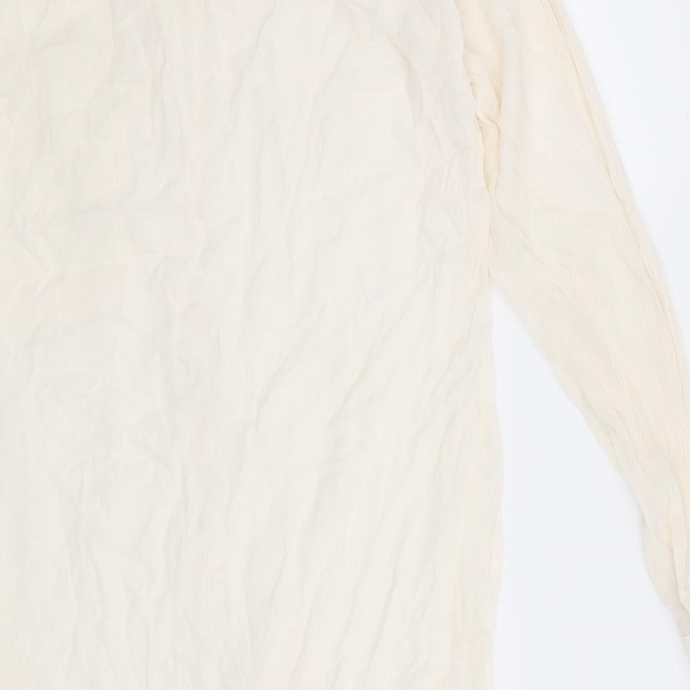 FOREVER 21 Womens Beige Basic Button-Up Size S