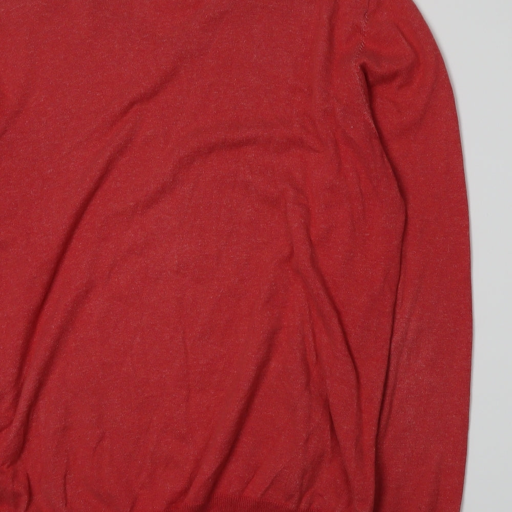 Jasper Conran Mens Red Knit Pullover Jumper Size L