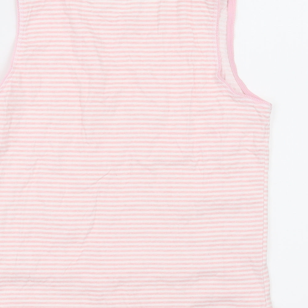 Debenhams Girls Pink Striped Basic Tank Size 12-13 Years