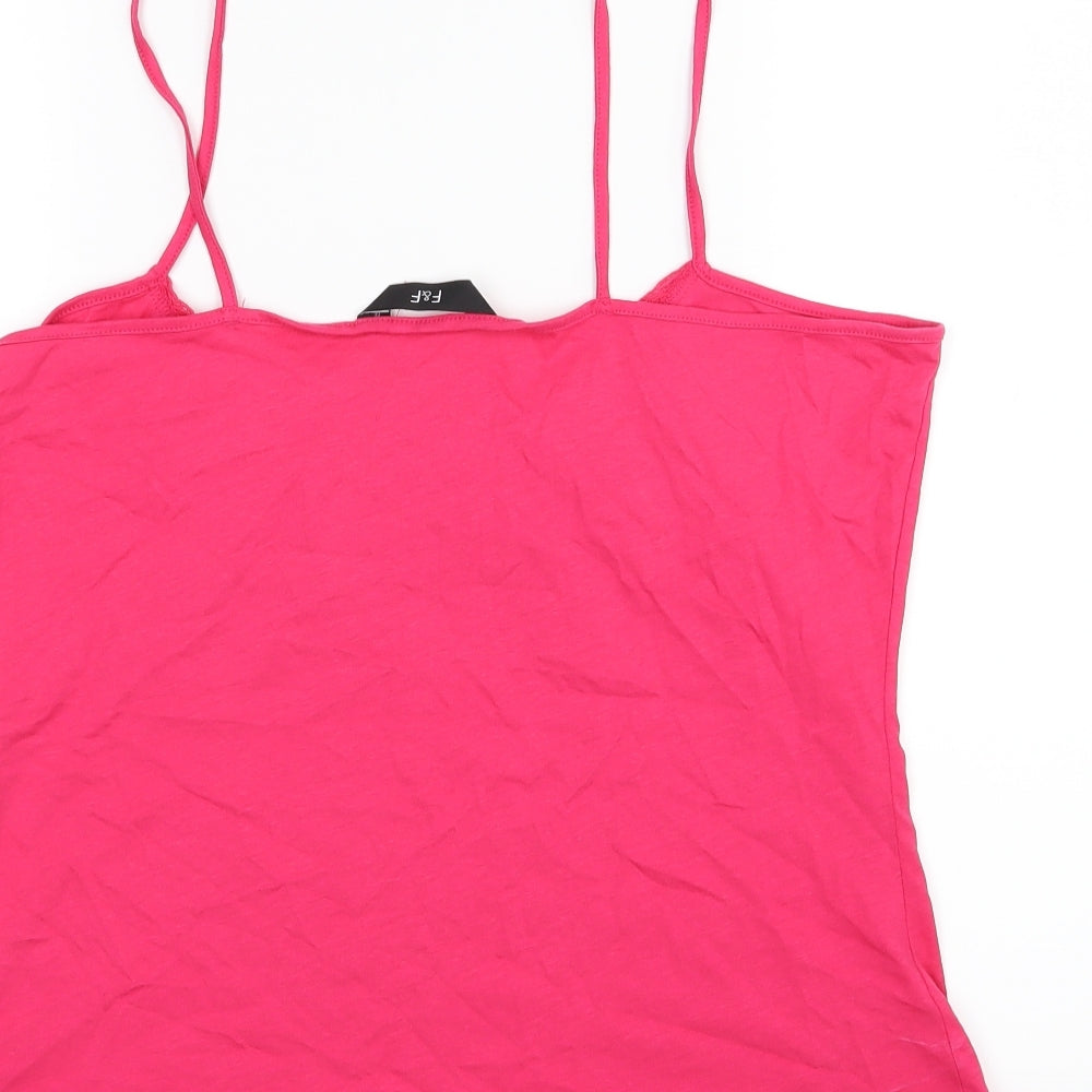 F&F Womens Pink Floral Jersey Basic Tank Size 16
