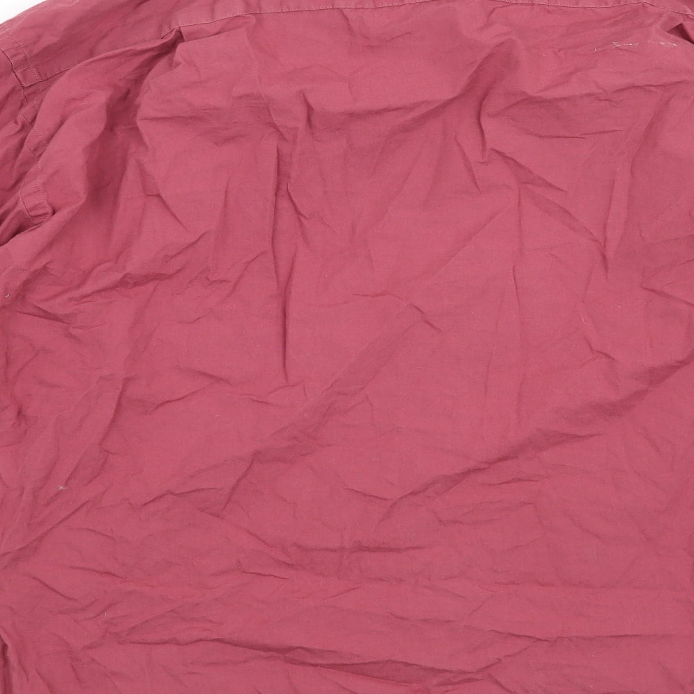 Blue Harbour Mens Red Button-Up Size M