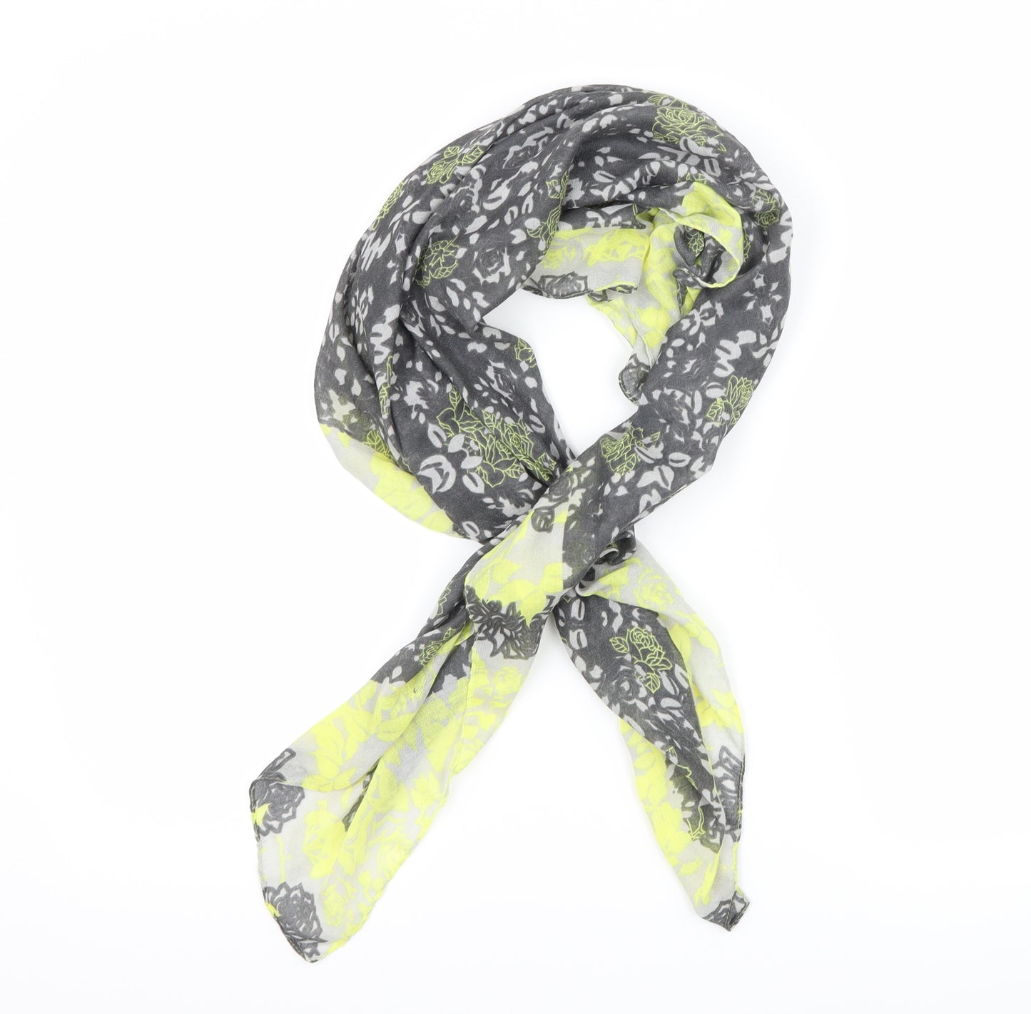 Preworn Womens Grey Floral Scarf
