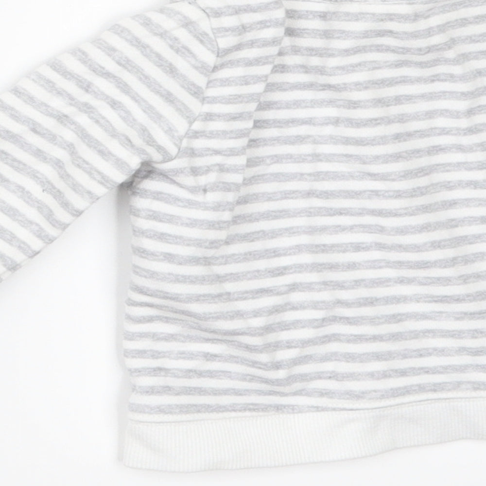 F&FF Baby White Striped Pullover Jumper Size 3-6 Months