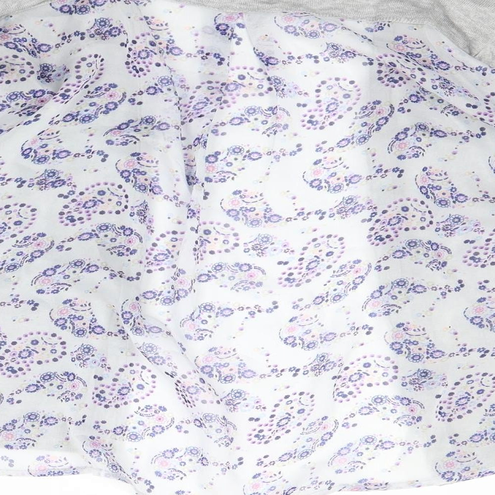 Mia ella Womens Grey Floral Cardigan Jumper Size S