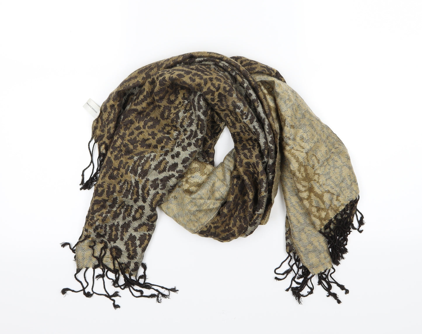 Warehouse Womens Brown Animal Print Scarf