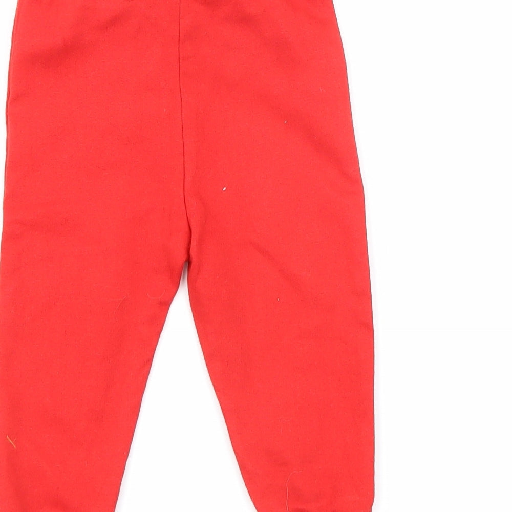Disney Boys Red Jogger Trousers Size 9 Months