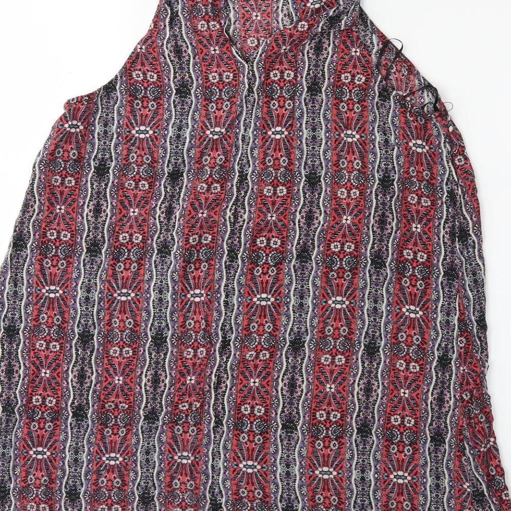 Stella Womens Red Striped Basic Blouse Size 12
