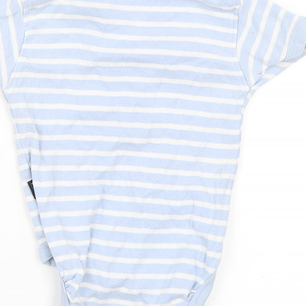 JoJo Maman Bébé Boys Blue Striped Babygrow One-Piece Size 3-6 Months