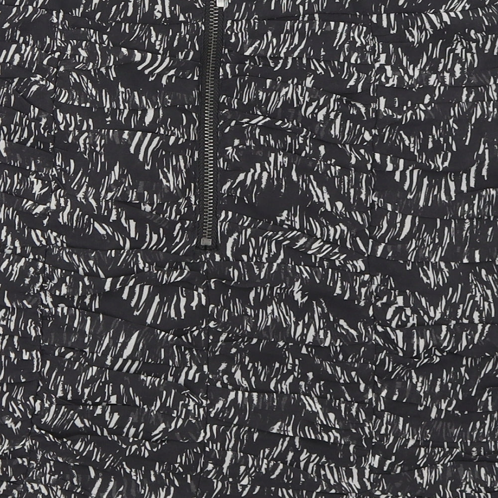 H&M Womens Black Animal Print Mini Skirt Size 40