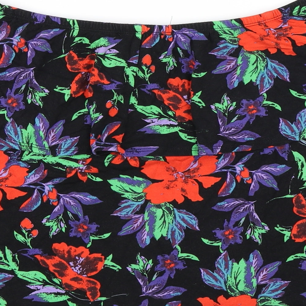 Atmosphere Womens Black Floral Basic T-Shirt Size 12