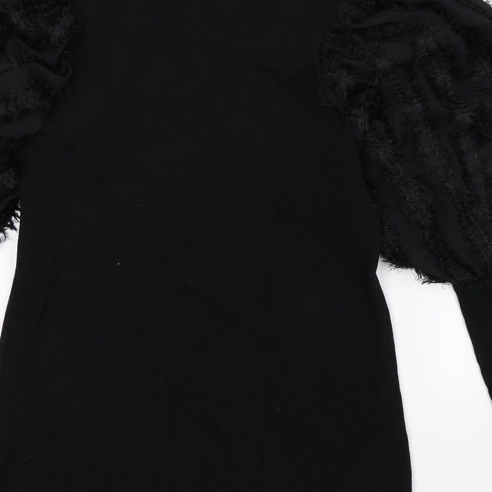 Laetitia Mem Womens Black Knit Pullover Jumper Size M