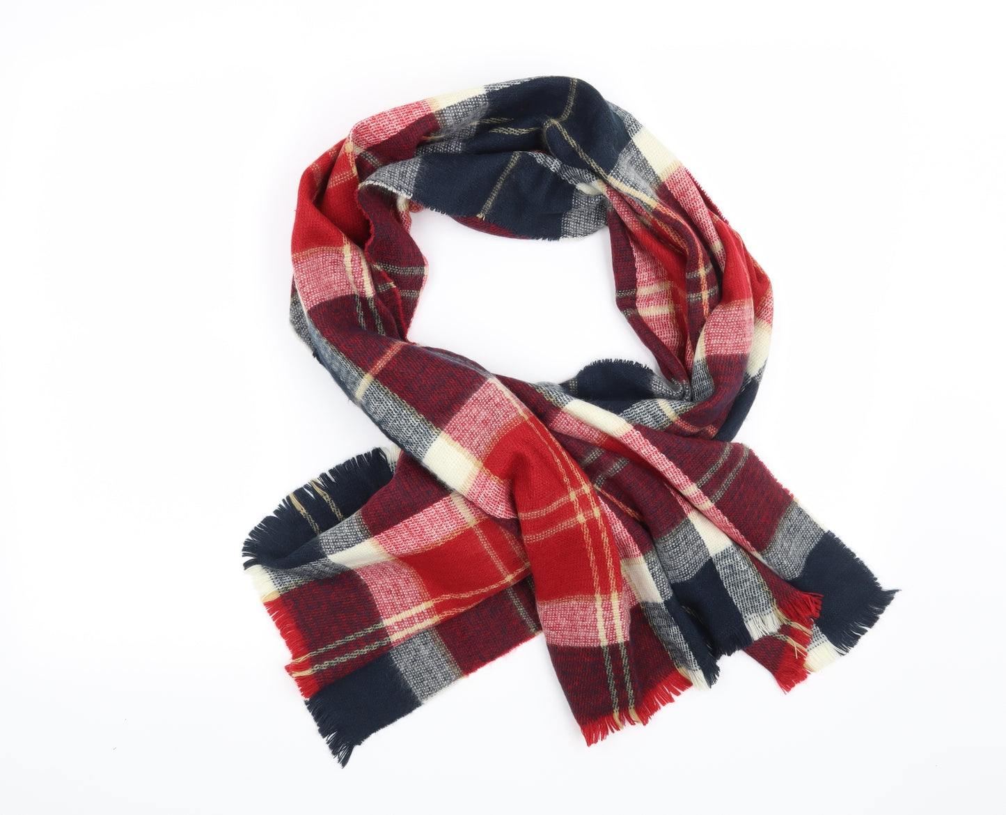Preworn Womens Red Check Scarf