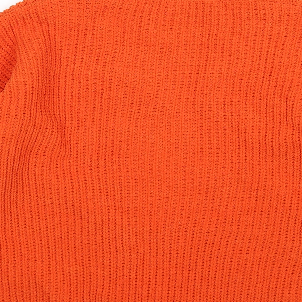 TU Womens Orange Knit Pullover Jumper Size 10