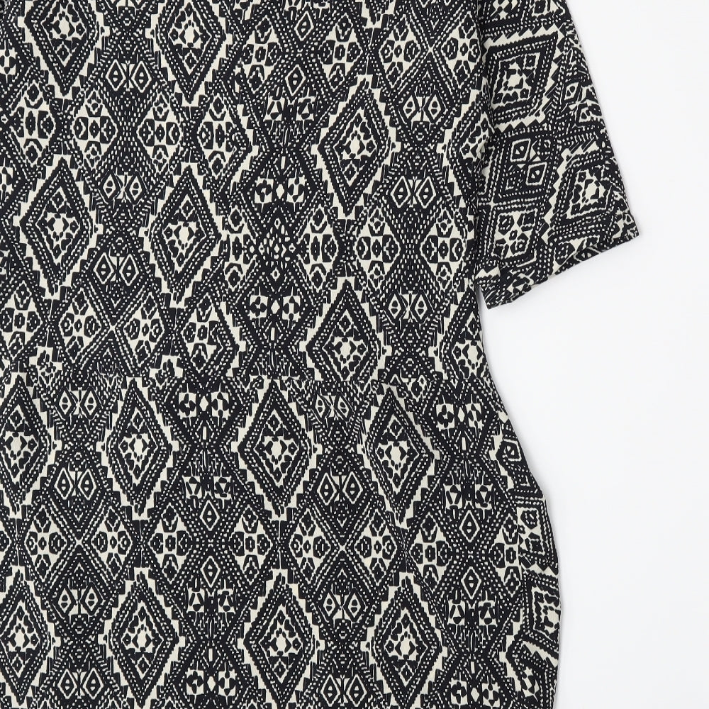 Zara Womens Black Geometric A-Line Size M
