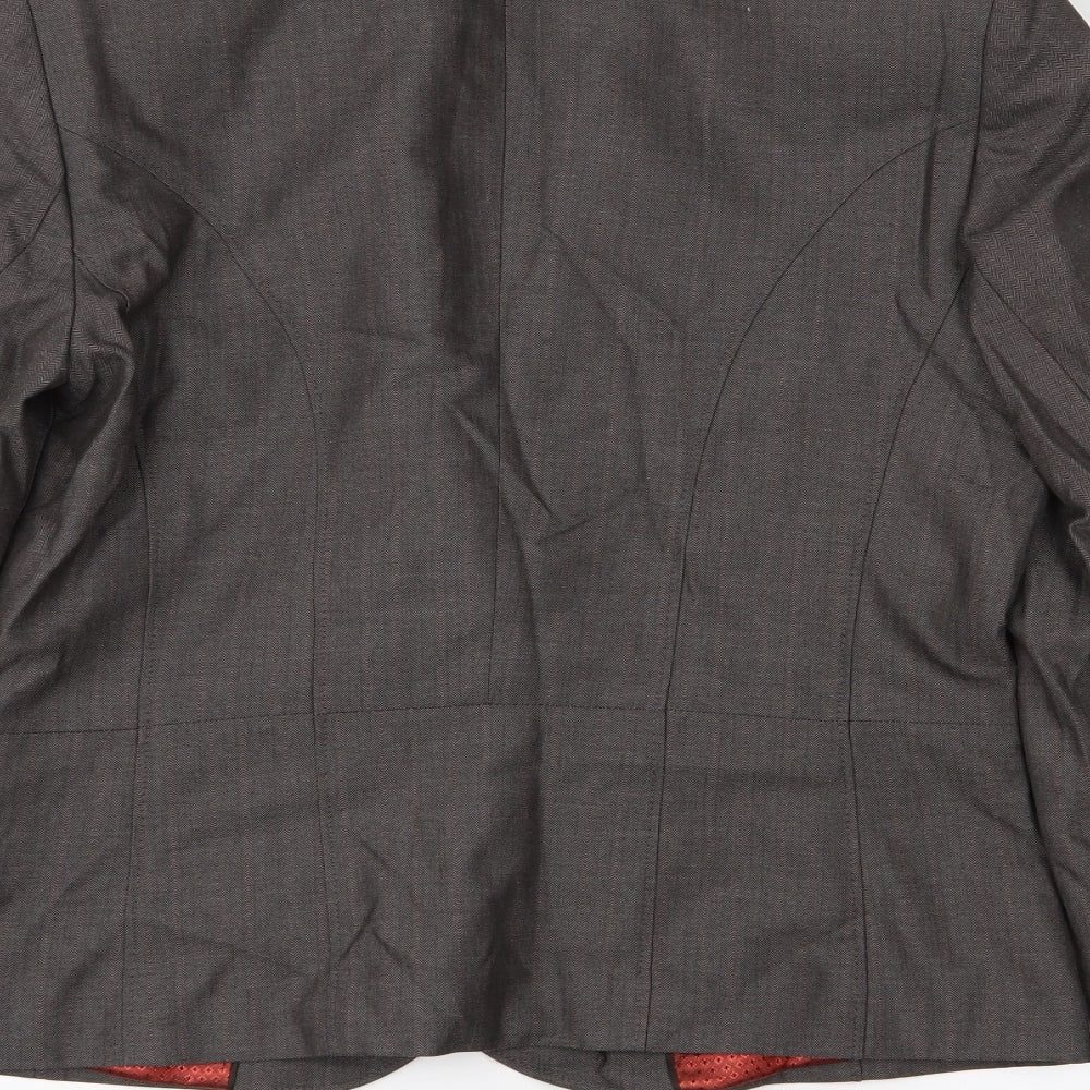 NEXT Womens Brown Striped Jacket Suit Jacket Size 12