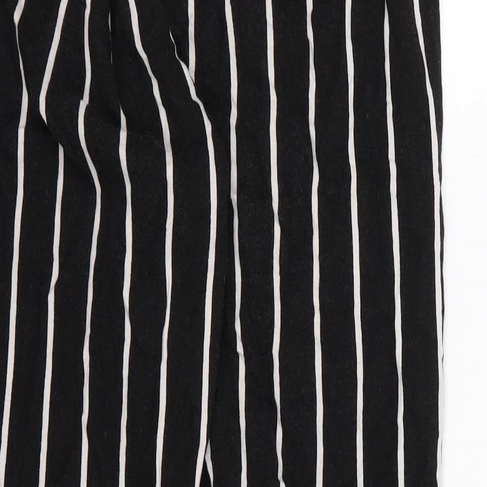 Bershka Womens Black Striped Trousers Size M L24 in